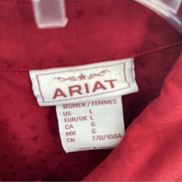 Ariat Women's Red Button Down Shirt - Picture 9 of 14